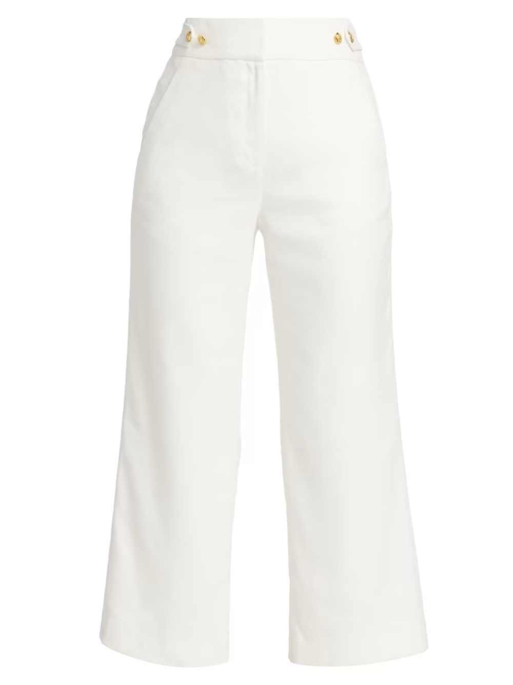 VERONICA BEARD AUBRIE PANTS High-Waist Wide-Leg Pants in White